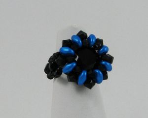 Bague en kit Saba noire et bleue