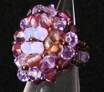 Bague en perles Swarovski Anakena violet (kit)