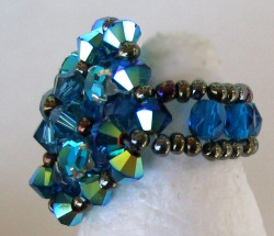 Bague strass Addison turquoise en kit