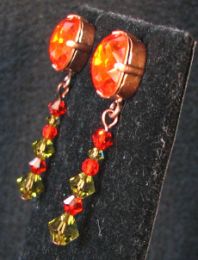 Boucles d'oreilles Hyacinth kaki