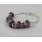 Bracciale in argento con perle viola e strass