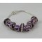 Bracciale in argento con perle viola e strass