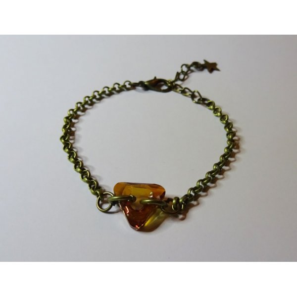 Bracciale a catena in bronzo fine Triangolo 