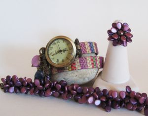 Kit braccialetto Pip Burgundy Duo Beads