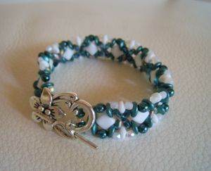 Tutoriel bracelet Silky Blanc Sarcelle