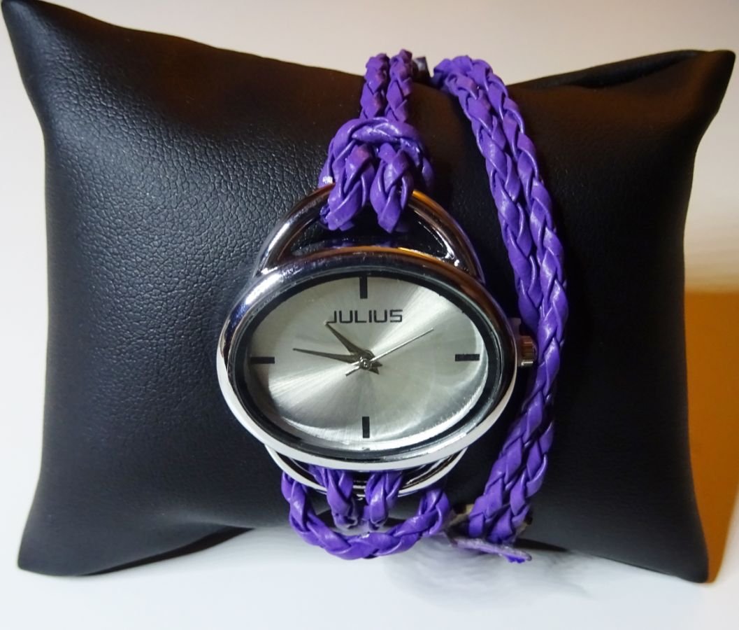 Bracelet montre tressé Violet