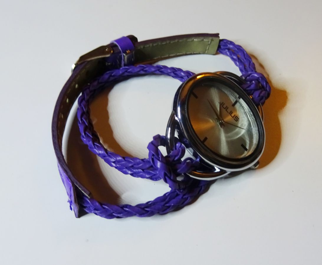 Bracelet montre tressé Violet