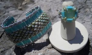 Tuto Bracelet Tila Twinika Turquoise 