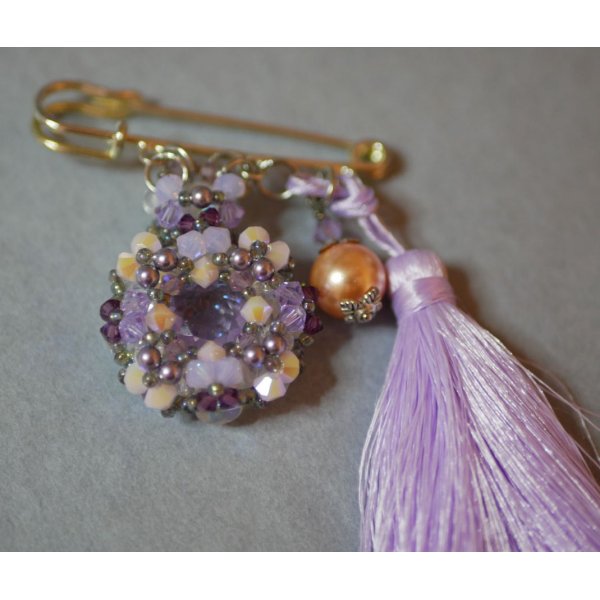 Spilla Andros a pompon viola