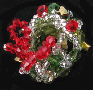 Broche Couronne de Noël rouge en kit