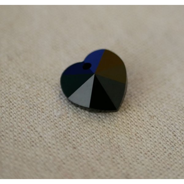 Ciondolo a cuore in cristallo Swarovski 18 mm Jet