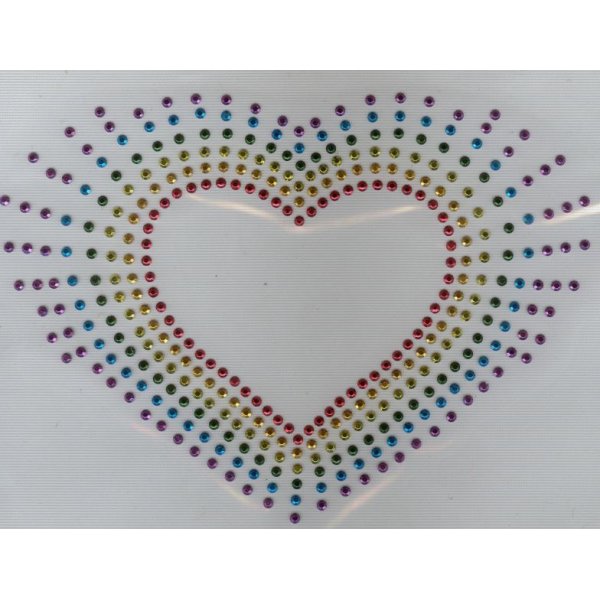 Cuore di strass multicolore