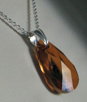 Collana in argento con pendente Swarovski Tear Copper