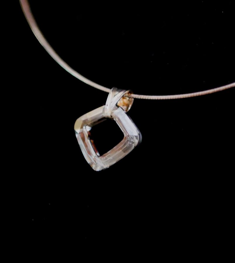 Collana in argento con pendente Swarovski Cosmic Square