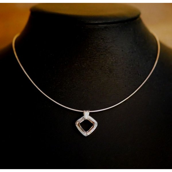 Collana in argento con pendente Swarovski Cosmic Square