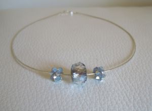 Collier argent perle Becharmed et perl&eacute;es bleues