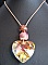 Collier gros coeur cuivre/rose
