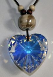 Collier coeur Swaro sur cuir