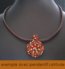 Collier cordon large cuir marron en kit