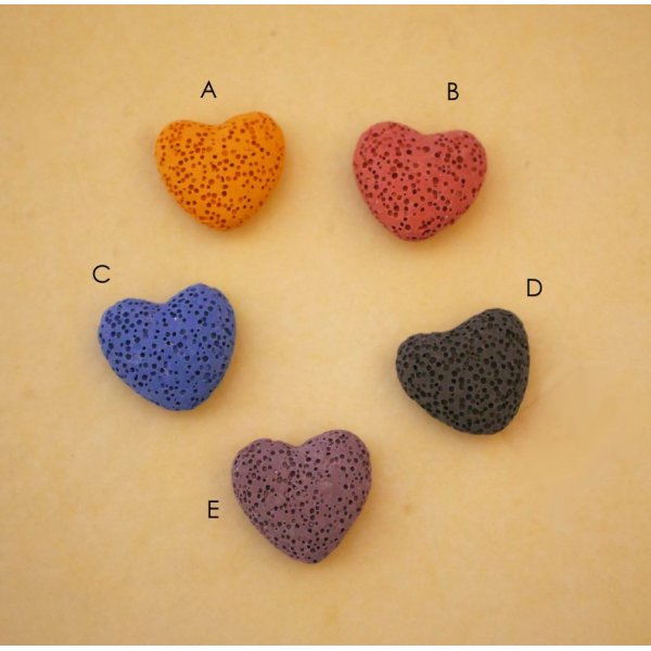 Collana ciondolo Scatola cuore con pietra lavica colore a scelta Regalo di San Valentino