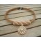 Collier pendentif en kit Cuir Regaliz naturel et perles Nude