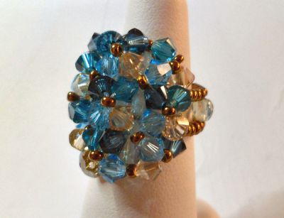 Kit bague Agate Golden blue