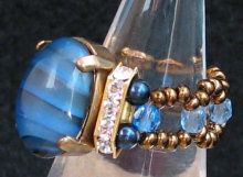 Kit bague Avalon verre bleu