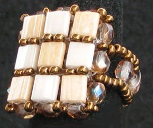 Kit di anelli quadrati Tila Beige