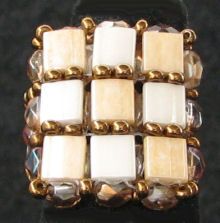 Kit di anelli quadrati Tila Beige