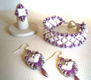 Kit anello Silkade bianco e viola