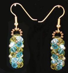 Kit boucles d'oreilles Ceuta bleu-vert