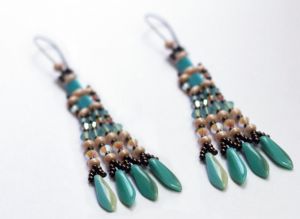 Kit boucles d'oreilles Daguine turquoise pêche