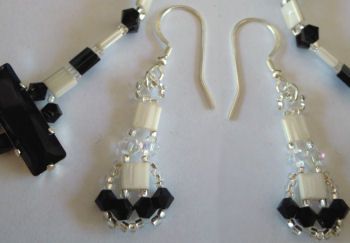 Kit boucles d'oreilles Tila Noir&blanc