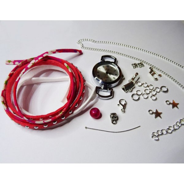 Kit di orologi a pi&ugrave; file in corallo