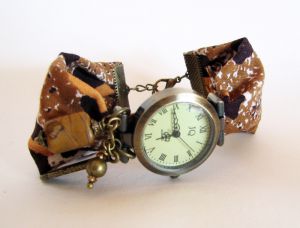 Kit orologio da polso in tessuto di cera marrone africano