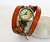 Montre Ange  bracelet triple cuir caramel