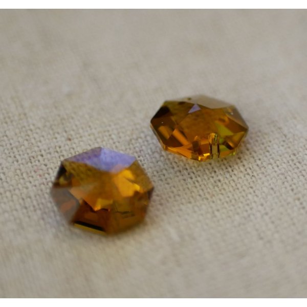 Connettore ottagonale di cristallo Swarovski Topaz 14 mm