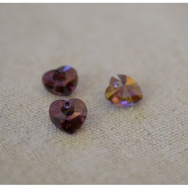 Ciondolo a cuore in cristallo Swarovski 11 mm Crystal Lilac Shadow