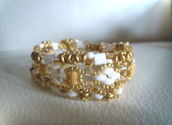 Trio de bracelets Twin Blanc/doré en kit