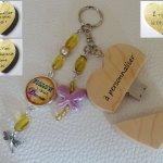 Portachiavi Cuore chiave usb per incidere Cabochon e farfalla