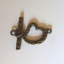 Chiusura a T con cuore in bronzo da 21 mm