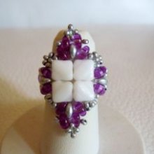 Kit anello Silkade bianco e viola
