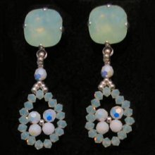 Notice boucles d'oreilles Cabochons Larmes Vert Opale